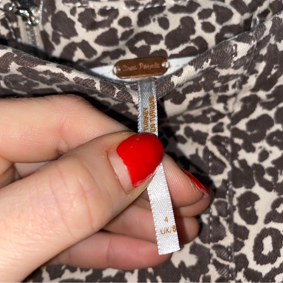 Free People Modern Femme Leopard Denim Mini Skirt - Picture 7 of 10